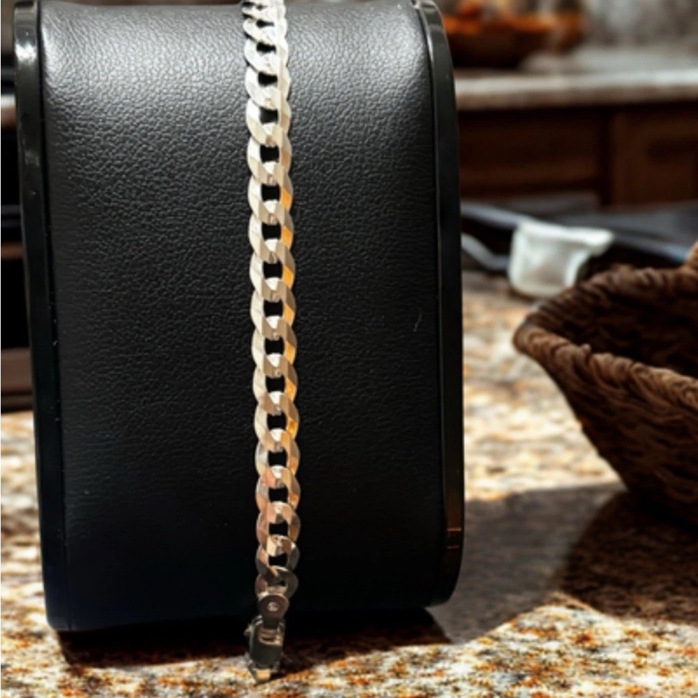 8” 4mm Cuban Curb Link Bracelet .925 Sterling Silver Men’s Jewelry